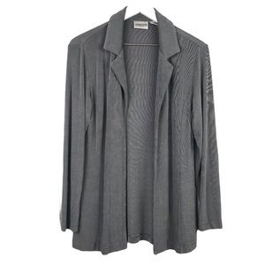 Chico’s Travelers Acetate Grey Open Cardigan